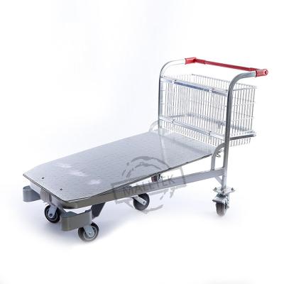 China Heavy Duty Warehouse Cargo Tool Transport Trolley 5 Wheels Heavy Duty Platform Trolley Cart for sale