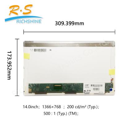 China Conector de Lvds de los pernos del panel LCD 40 del reemplazo del LG Display LP140WH1-TLC6 para el ordenador portátil en venta