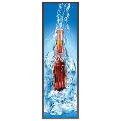 China Supermarkets Digital Signage Supermarket Stretched Bar Ultra Shelf Display Screen LCD Wide Screen Stretched Display Bar for sale