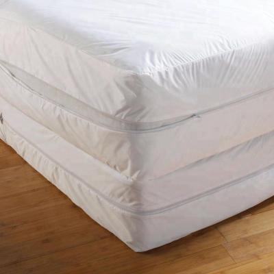 China Waterproof Anti-bacteria 100 Cotton Anti-dust Mites Mattress Cover Encasement With Zipper for sale