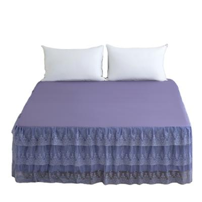 China Beautiful Six Color Bedspread Microfiber Bed Skirt Hotel Bed Sheet Luxury Home Bedding Sets for sale