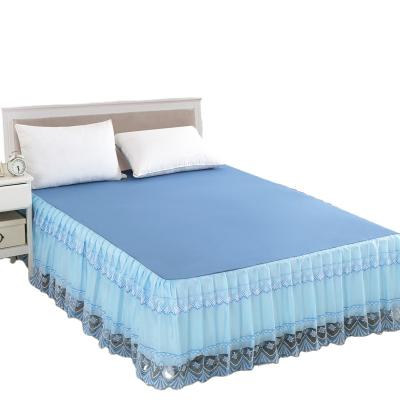 China Wholesale beautiful items bedspread polyester microfiber lace bed skirt bed sheet on the bed for sale