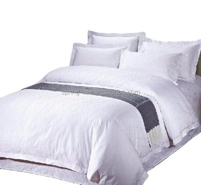 China China Supplier Single Weave Luxury Cotton Jacquard 100% White Hotel Bedding Sets Flat Sheet Linen Sets for sale