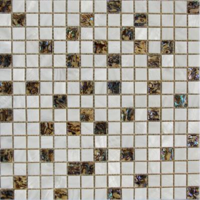 China Handmade Seashell Mosaic Freshwater Shell Mixed Abalone Shell Mosaic Square Pieces 20x20mm for sale