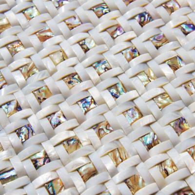 China Convex Surface Sea Shell Wall Mosaic Freshwater Shell Mixed Abalone Shell Decorating Panel for sale