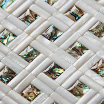 China Convex Surface Sea shell Wall Panel Freshwater Shell Mixed Abalone Shell Decorating Panel for sale