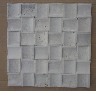 China Natural Stone Mosaic China White Travertine Mosaic 3D Concave Surface for Wall Decoration for sale