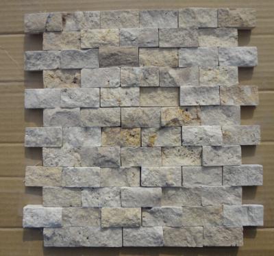 China Natural Stone Mosaic Chinese Travertine Mosaic China White Travertine Wall Mosaic Pattern for sale