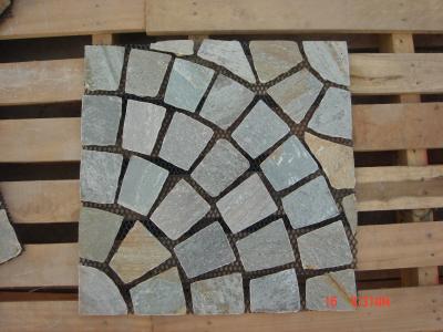 Chine Pavage de dalle de pierre de quartz des machines à paver P014 de plancher de patio de dalle de quartzite de jaune de Natual à vendre