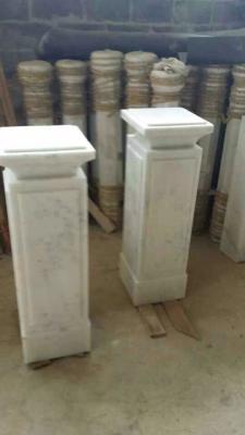 China Stone Gate Post Guangxi White Marble Gate Pillars China Carrara White Marble Columns for sale