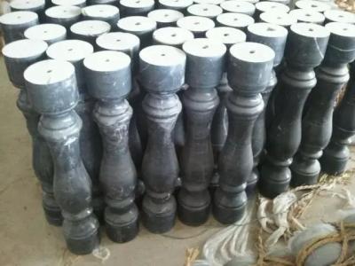 China Stone Baluster Guangxi Nero Marquina Marble Balustrade China Black Marble Balcony Railings for sale