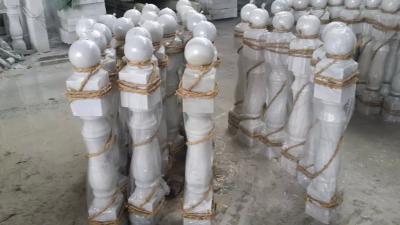 China Stone Baluster Guangxi White Marble Balustrade China Carrara Marble Railing Staircase Rail for sale