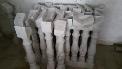 China Porch Baluster Guangxi White Marble Balustrade China Carrara Marble Corridor Railing Rails for sale