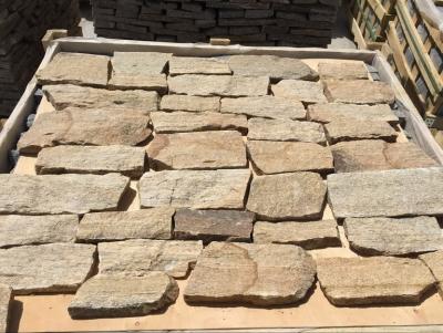 China Golden Yellow Quartzite Field Stone Random Quartzite Stone Veneer Natural Quartzite Cladding for sale