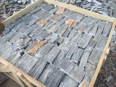 China Grey Slate Field Stone Random Slate Stone Veneer Natural Slate Wall Cladding for sale