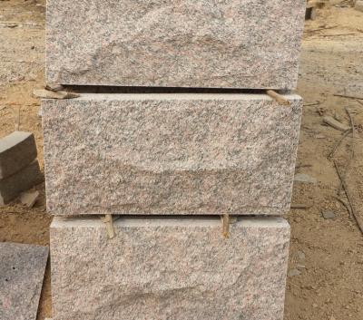 China Rose Granite Mushroom Stones Pillar/Column Wall Stone Exterior Stone Cladding Landscaping Stone for sale