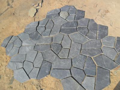 China Black Slate Flagstone Natural Slate Flagstone Patio Stones Flagstone Pavers Walkway Wall Cladding for sale