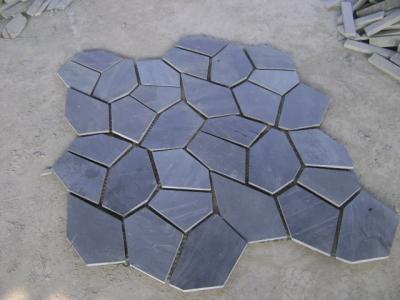 China Black Slate Flagstone Charcoal Slate Flagstone Walkway Patios Flooring Flagstone Wall Cladding for sale