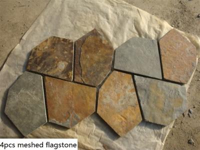 China China Rusty Split Face Slate Flagstone Natural Slate Stone Pavers Exterior Wall Stone Flagstone Mat for sale