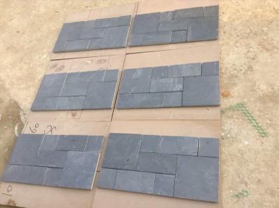 China Black Split Face Slate Flagstone Patio Riven Stone Pavers Natural Slate Paving Stone for Floor for sale