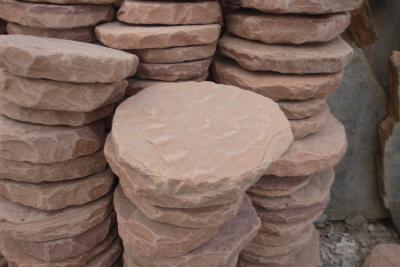 China Red Sandstone Garden Stepping Stone Tumbled Sandstone Paving Stone Exterior Landscaping Stone for sale