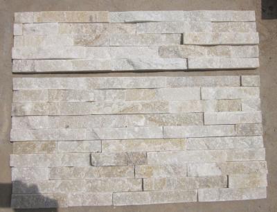 China Ivory Quartzite Stacked Stone,Milk White Quartzite Thin Stone Veneer,Off-White Quartz Culture Stone for sale