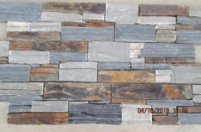 China Gris/negro/pizarra oxidada cementó el revestimiento de piedra de Z, piedra apilada natural gruesa, el panel de piedra real en venta