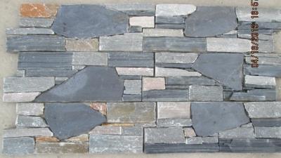 China Grey/Black Slate Z Stone Cladding,Thick Cemented Stacked Stone,Outdoor Wall Stone Panel for sale