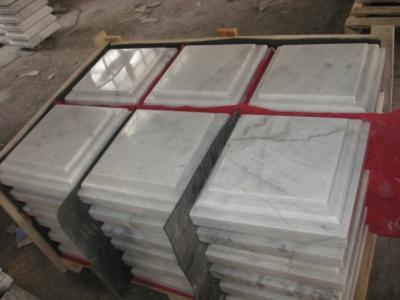 China China White Marble Wall Coping, Guangxi White Marble Pillar Cap, China Carrara Marble Pier Cap,Column Top for sale