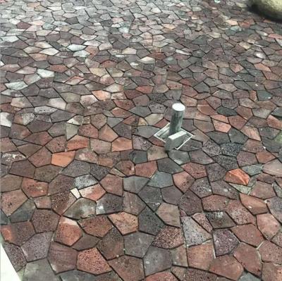 China Red Lava Stone Flagstone,Basalt Flagstone Wall Cladding,Red Flagstone Walkway,Flagstone Patios for sale