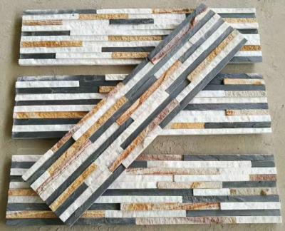 China Slate Quartzite Sandstone Mini Stacked Stone,Natural Waterfall Shape Ledgestone,Stone Wall Cladding for sale