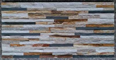 China Slate Quartzite Mini Stacked Stone,Natural Waterfall Shape Ledgestone,Stone Wall Cladding,Thin Stone Veneer for sale