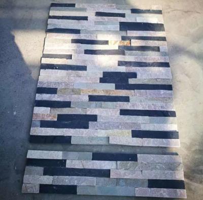 China Slate Quartzite Culture Stone,Multicolor Stone Cladding,Natural Thin Stone Veneer,Ledgestone,Stone Panels for sale