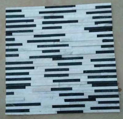 China White Black Quartzite Mini Stacked Stone,Quartzite Waterfall Shape Ledgestone,Stone Cladding,Stone Panels for sale