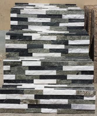 China White/Black/Green Mixed Colors Quartzite Stone Cladding,Thin Stone Veneer,Stacked Stone,Culture Stone,Ledgestone for sale