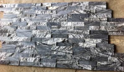 China Black Wooden Grain Marble Culture Stone,Black Forest Stone Cladding,Natural Zclad Stone Panels,Marble Stacked Stone for sale