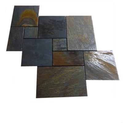 China Chinese Multicolor Riven Slate Pavers,Rusty Slate Patio Stones,Rust Cleft Slate Paving Stone,Slate Walkway Patios for sale