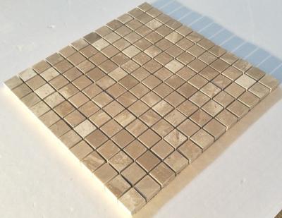 China Chinese Travertine Mosaic,Polished Stone Mosaic Tiles,Wall Mosaic Stone,Coffee Travertine Mosaic for sale