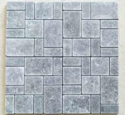 China Blue Limestone Mosaic,Stone Mosaic Tiles,Mosaic Floor Tiles,Mosaic Wall Tiles for sale