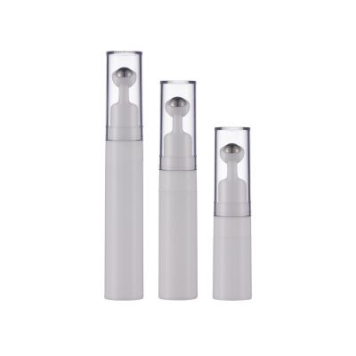 China Hot-selling Personal Care 5ml 10ml 15ml Plastic Eye Pump Lotion Cream Airless Bottle For Cosmetic Packaging Stainless Steel Roll On Ball for sale