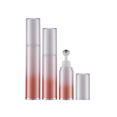 China Personal Care Manufacturer 5ml 10ml 15ml Eye Cream Airless Bottle For Cosmetic Packaging Stainless Steel Rollball For Massage Cream Bottle for sale