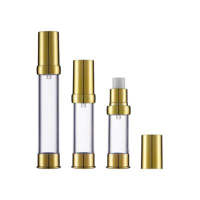 China 15ML 20ML 30ML Empty Cosmetic Bottle 15ML 20ML 30ML UV GOLD UV Airless Airless Pump Refillable Skin Care Sprayer AS Bottle With Pump Sprayer Cap for sale