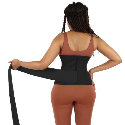 China Women Antibacterial Sports Long Latex Waist Anvil Wrap Bandage Bodyshaper One Invisible Waist Wrap Belt Waist Trainer for sale