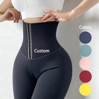 China NANBIN 6 Colors Antibacterial Yoga Pants Slim Women Full Body Shaper Waist Trainer Gaiters for sale