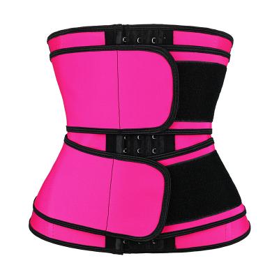 China NANBIN Antibacterial Pink Big Hooks Double Strap Waist Trimmer Trainer Latex Private Label Logo for sale