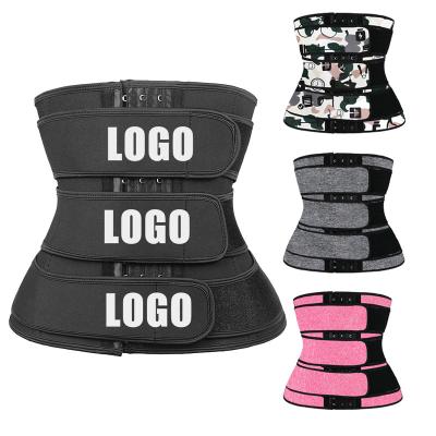 China NANBIN Neoprene Waist Trainer 3 Belt Corset 3 Strap Waist Trainer Antibacterial Logo Private Label for sale