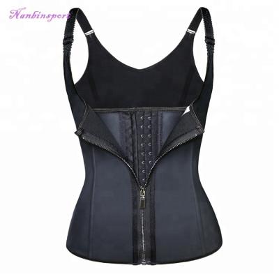 China Sustainable NANBIN Black Private Label Zip Waist Trainer for sale