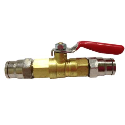 China High pressure using 70kg/cm² ² Cylinder Shape Nickel Plated Copper Quick Fit Slip Sliding Ball Valve for sale