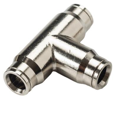 China Mist High Pressure Snap Fitting Quick Release Tee - Silver Nickel Plated Copper for sale