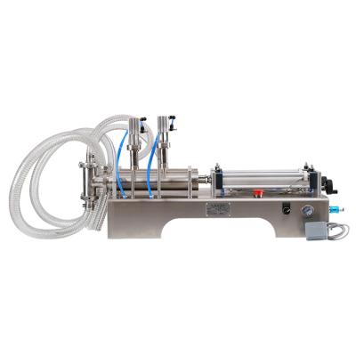 China Horizontal Manual Bottle Filling Machine Double Head Low Price Beverage Piston Detergents Liquid Filler for sale